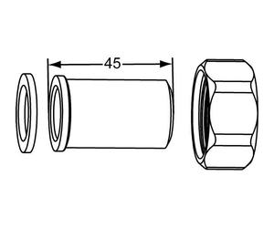 Heimeier Vite M.Anschweißnippel 33,2 MM, per Dn 25, con Guarnizione Piana
