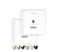Heimlich® 2x Cornice 25x25 cm Cornice in legno bianco | Cornice per documenti 25x25 cm Grande Collage | Cornice in legno Cornice per poster in vero legno | Cornice per quadri 25x25 Quadrato