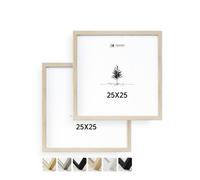 Heimlich® 2x Cornice 25x25 cm Cornice in legno di quercia | Cornice per documenti 25x25 cm Collage grande | Cornice in legno Cornice in legno Poster in vero legno | Cornice per quadri 25x25 Quadrato