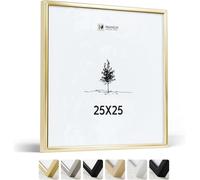 Heimlich® - Cornice - 25x25 cm, Alluminio Metallo, Oro - Piccola cornice quadrata con copertura in foglio di plastica - Solo esposizione da parete