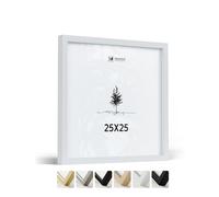 Heimlich® - Cornice - 25x25 cm, Legno di Ayous, Bianco - Piccola cornice quadrata con copertura in foglio di plastica - Solo espositore per montaggio a parete