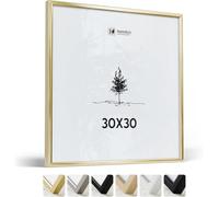 Heimlich® - Cornice - 30x30 cm, Alluminio Metallo, Oro - Cornice quadrata media con copertura in foglio di plastica - Solo espositore da parete