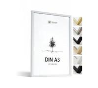 Heimlich® - Cornice - A3 29,7x42 cm, Legno di Ayous, Bianco - Cornici per Poster Piccole - Solo per Espositore a Parete