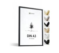 Heimlich® - Cornice - A3 29,7x42 cm, Legno di Ayous, Nero - Cornici per Poster Piccole - Solo per Espositore a Parete