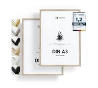 Heimlich® - Cornice - A3 29,7x42 cm, Legno di Rovere, Confezione da 2 - Cornici per Poster Piccole - Solo per Espositore a Parete