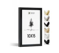 Heimlich® - Cornice per foto - 10x15 cm, Alluminio Metallo, Nero - Piccola cornice per foto con copertura in foglio di plastica - Montaggio a parete o esposizione da tavolo