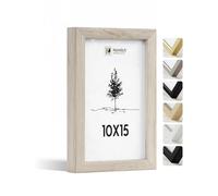 Heimlich® - Cornice per foto - 10x15 cm, legno di quercia - Piccola cornice per foto con copertura in foglio di plastica - Montaggio a parete o esposizione da tavolo