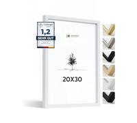 Heimlich® - Cornice per foto - 20x30 cm, Legno di ayous, Bianco - Cornice per certificati di piccole dimensioni con copertura in foglio di plastica - Montaggio a parete o esposizione da tavolo