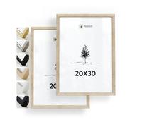 Heimlich® - Cornice per foto - 20x30 cm, legno di quercia, confezione da 2 - Cornici per certificati di piccole dimensioni con copertura in foglio di plastica - Montaggio a parete o da tavolo