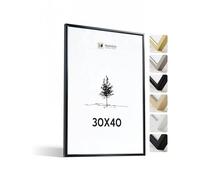 Heimlich® - Cornice per foto - 30x40 cm, Alluminio Metallo, Nero - Cornice per diploma di grandi dimensioni con copertura in foglio di plastica - Solo espositore da parete