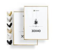 Heimlich® - Cornice per foto - 30x40 cm, metallo alluminio, oro, confezione da 2 - Cornici per diplomi di grandi dimensioni con copertura in foglio di plastica - Solo espositore da parete