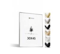 Heimlich® - Cornice per foto - 30x45 cm, Alluminio Metallo, Argento - Piccola cornice per poster con copertura in foglio di plastica - Solo espositore da parete