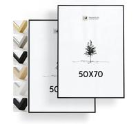 Heimlich® - Cornice per foto - 50x70 cm, Alluminio e metallo, Nero, Confezione da 2 - Grandi cornici per collage fai da te con copertura in foglio di plastica - Solo espositore da parete
