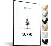 Heimlich® - Cornice per foto - 50x70 cm, Alluminio e metallo, Nero - Grande cornice per collage fai da te con copertura in foglio di plastica - Solo espositore da parete