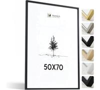 Heimlich® - Cornice per foto - 50x70 cm, Legno di quercia, Nero - Grande cornice per collage fai da te con copertura in foglio di plastica - Solo espositore da parete