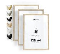 Heimlich® - Cornice per foto - A4 21x30 cm, Legno, Colore Rovere, Confezione da 3 - Cornici per certificati e diplomi di documenti con copertura in foglio di plastica - Montaggio a parete o da tavolo