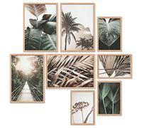 Heimlich - Set di poster - 4 di A3 / 30x42 cm + 4 di A4 / 21x30 cm - Poster Premium - Stampe senza cornice - Stile moderno - Viaggio tra le piante