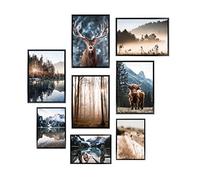 Heimlich - Set di poster - 4 di A3 / 30x42 cm + 4 di A4 / 21x30 cm - Poster Premium - Stampe senza cornice - Stile moderno - Mindfulness In Nature