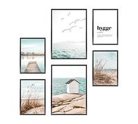 Heimlich - Set poster - 2 di A3 / 30x42 cm + 4 di A4 / 21x30 cm - Poster Premium - Stampe senza cornice - Stile costiero - Scandi Sea Beach Seagulls