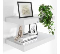 Heimlove Set di 2 mensole sospese profonde da parete, 61 x 30 cm, con staffe invisibili, mensole portaoggetti da appendere per decorazione da parete in bagno, camera da letto, WC, cucina, soggiorno
