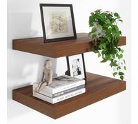 Heimlove Set di 2 mensole sospese profonde da parete, 61 x 30 cm, con staffe invisibili, mensole portaoggetti da appendere per decorazione da parete in bagno, camera da letto, WC, cucina, soggiorno,