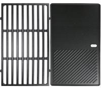 Heimlyn 7637 - Griglia in ghisa, 44,5 cm, per barbecue Weber Spirit E210/220 S210/220 (con manopole anteriori), piastra grill + griglia di ricambio per barbecue a gas Jamie Oliver Home 2
