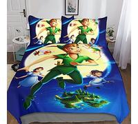 HEIMP Set Di Biancheria Da Letto Per Peter Pan Con Stampa 3D, Copripiumino Con Cerniera, Incluso Copripiumino E Federe, Biancheria Da Letto Per Ragazzi E Ragazze Double（200x200cm）