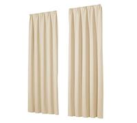 heimtexland®, 1 coppia di tende oscuranti termiche, con nastro per arricciare la tenda, modello 139, Poliestere, crema, HxB 175x135 cm