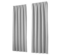 heimtexland®, 1 coppia di tende oscuranti termiche, con nastro per arricciare la tenda, modello 139, Poliestere, argento-grigio, AxL 245 x 135 cm