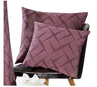 heimtexland ® Federa per cuscino 3D effetto metallizzato, 48 x 48 cm, bordeaux tipo 594