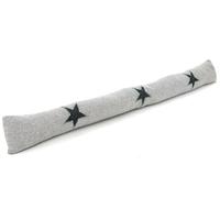 heimtexland ® Paraspifferi a spina di pesce con applicazione ricamata, antivento, guarnizione per porta, stile rustico, motivo a stella, colore grigio