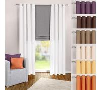 heimtexland® tenda decorativa, con passanti e nastro arricciato, tinta unita, color rosso bordeaux, 175 x 140 cm (altezza x larghezza), oscurante ma lascia passare la luce, colore rosso scuro naturale opaco, con bella caduta leggera, tessuto Ökotex, tipo 117
