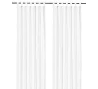 heimtexland® tenda decorativa, con passanti e nastro arricciato, tinta unita, color bianco, 175 x 140 cm (altezza x larghezza), oscurante ma lascia passare la luce, colore naturale opaco, con bella caduta leggera, tessuto Ökotex, tipo 117