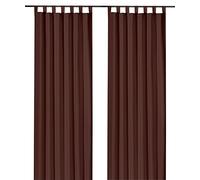 heimtexland® tenda decorativa con passanti e nastro arricciato, tinta unita, color marrone cioccolato, 245 x 140 cm (altezza x larghezza), oscurante ma lascia passare la luce, colore marrone scuro naturale opaco, con bella caduta leggera, tessuto Ökotex, tipo 117