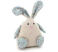 heimtexland ® Tilda - Fermaporta a forma di coniglietto con orecchie pieghevoli, in tessuto, motivo floreale, 30 cm, colore blu, tipo 740