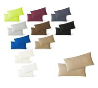 heimtextil - Federa per cuscino in jersey, set risparmio con chiusura lampo, alta qualità, Cotone, sabbia, 40 x 60 cm