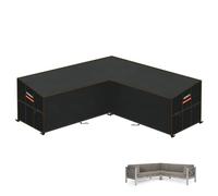 HEIMUNI Copertura Divano Esterno Angolare Impermeabile Telo Copridivano Esterno Angolare Resistente allo Strappo 420D Tessuto Oxford Coperture per Mobili Esterno 255x255x100x80/65