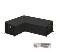 HEIMUNI Coperture per Arredo Giardino a Forma di L Impermeabile | Coperture per Arredo Giardino a Forma di L, Copridivano per Esterno a Forma di L, Angolare Anti-UV 210x260x90x80/65cm