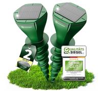 HEIMWERT Dissuasore per arvicole a forma di talpa, risultati rapidi con frequenza alternata intelligenza artificiale, protezione solare impermeabile e silenziosa, anche contro arvicole (2 pezzi)