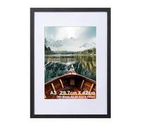 Heimwohl Cornice portafoto DIN A3, in legno, formato A3, 29,7 cm x 42 cm, grande cornice con cornice A4, per camera da letto, soggiorno, galleria, corridoio, 1 confezione