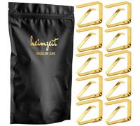 heimzeit Ferma Tovaglia da Tavola in Acciaio Inossidabile di Alta qualità [10 Pezzi, 4 cm] Colore: Oro, Fermatovaglia per Esterni e Interni, Clip per Tavoli con Uno Spessore Massimo di 3 cm