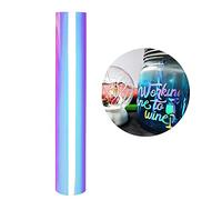 Heinaroman Rotolo Vinile con Retro Adesivo - 30,5x152cm Opale Bianco Olografico Permanente, Pellicola Autoadesiva in Vinile Plotter per Decorazioni, Funziona con Rilievo di taglio