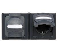 Heinrich Kopp 131215003 Steckdose 2f anth glz BlueElectric AP horiz Klappd IP44