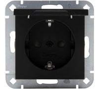 Heinrich Kopp 940150003 Kopp Schuko-Steckd. m. Klappd. HK07 schwarz-matt