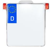 HEINZ BIKES - LIC.PLT.2IN1 W/TL CH - ALL-INN 2.0 Chrome Lic Plate Holder w/LED L