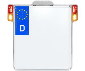 HEINZ BIKES - LIC.PLT.3IN1 W/TL CH DEU - ALL-INN 2.0 Chrome Lic Plate w/LED Ligh