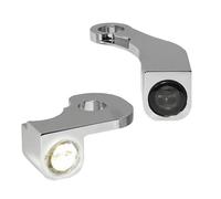 HeinzBikes, indicatori di direzione Nano sotto il manubrio. Cromati 21-25 Tou...