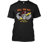 HEIOHL NWT Vintage Kill Em all Let God Sort Em out 1985 Retro Art Graphic T-Shirt S-4XL BlackX-Large