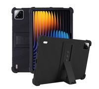 Heioloo Cover per Xiaomi Pad 7/7 Pro 11.2" 2024 Tablet, con Supporto Custodia per Assorbimento degli Urti con Paraurti in Silicone Morbido Protettiva [Protezione da Caduta] - Nero