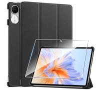 Heioloo Custodia per Honor Pad V9 Cover in Pelle Case, + [1 Pezzi] Vetro Temperato Pellicola Protettiva [Auto Svegliati/Sonno][Supporto Funzione ] [Anti-Scratch] Nero